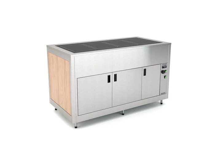 BUFETE AR RŪDĪTA STIKLA APSILDĀMO VIRSMU UN AR VENTILATORA APSILDĀMU APAKŠĒJO NODALĪJUMU OMNIA 4PC/SC