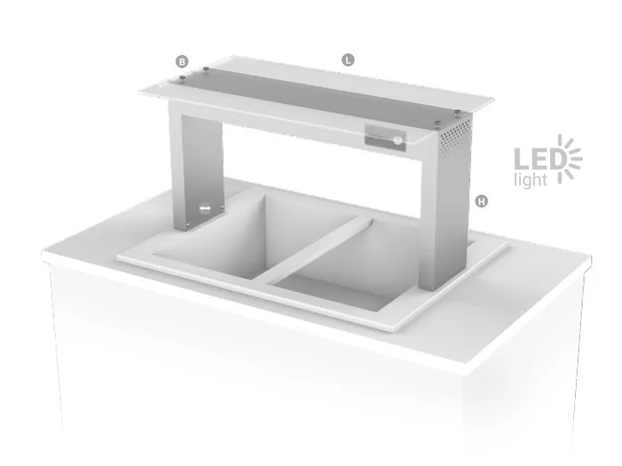 Plaukts ar LED apgaismojumu bufetei 743 mm